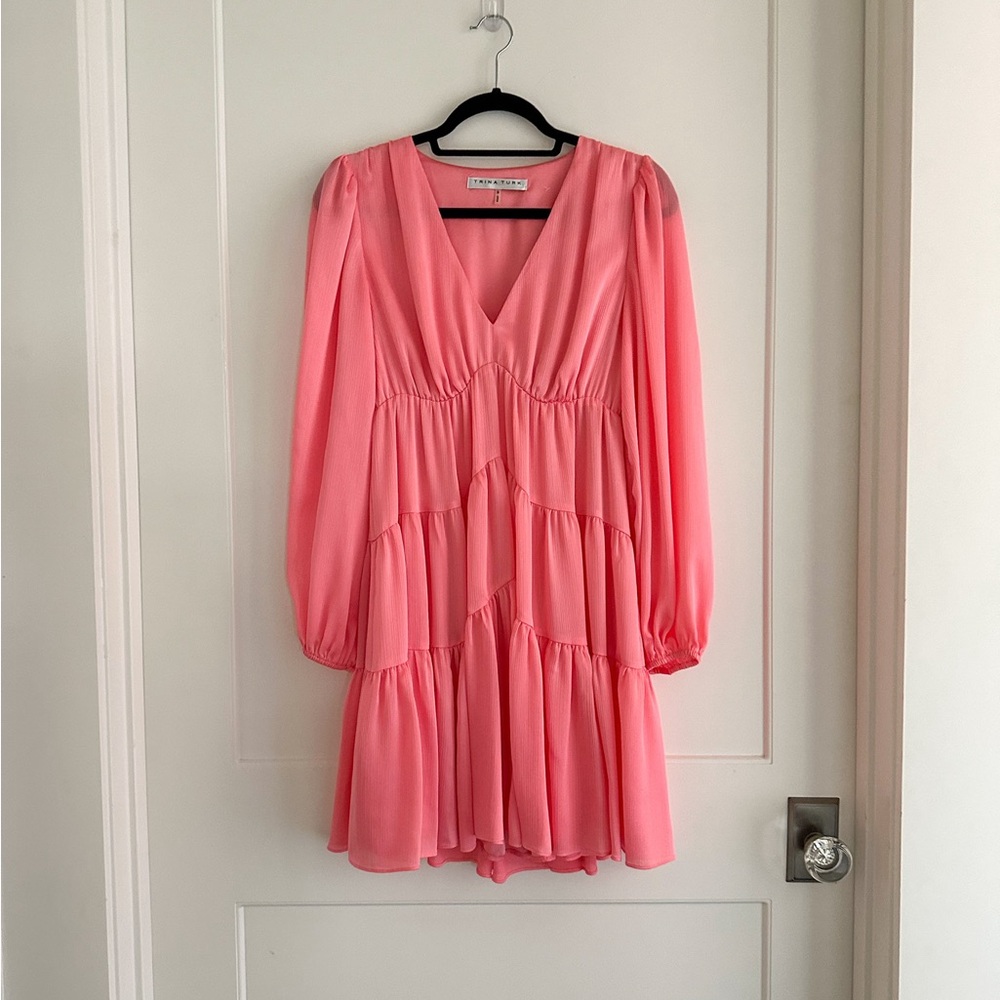 Trina Turk Vibrant Pink Long Sleeve Dress